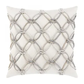 20" Square Elaine Smith Pillow  Grigio Rope