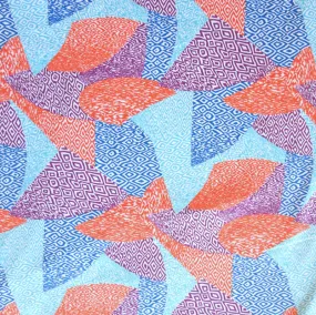 Abstract Triangle Patchwork Nylon Spandex Swimsuit Fabric - 26" Remnant