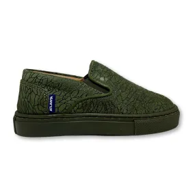 Atlanta Mocassin Hunter Green Textured Slip-on Sneaker