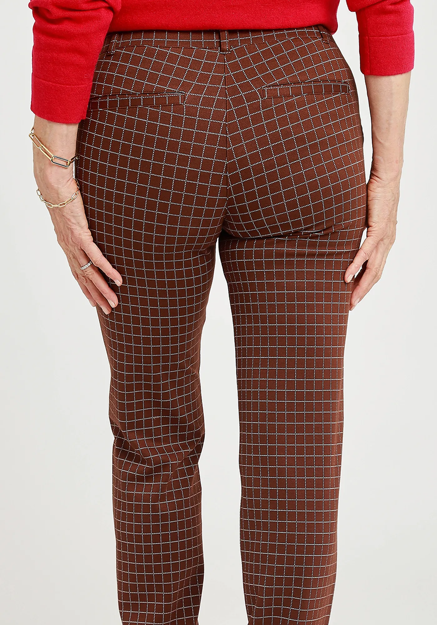 Classic Dress Pant Yoga Pant | Straight (Driftwood Check)