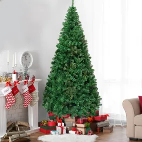 Costway 8Ft Artificial PVC Patio Indoor Outdoor Christmas Tree with Stand Holiday Season, Green - Walmart.com