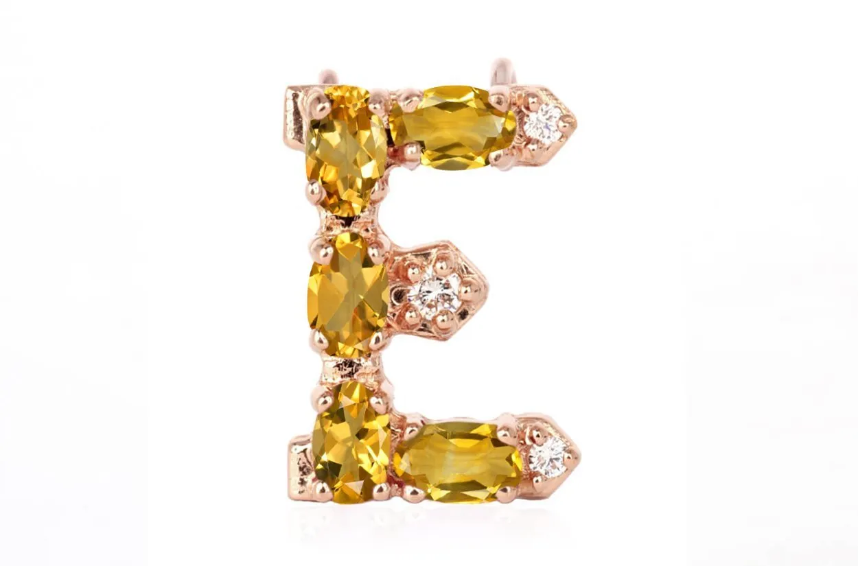 Cufflinks Letter E Initial 18kt Gold