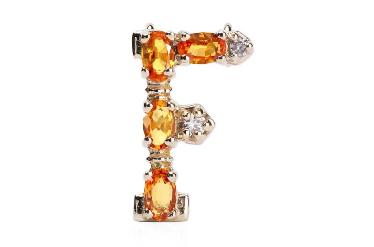 Cufflinks Letter F Initial 18kt Gold