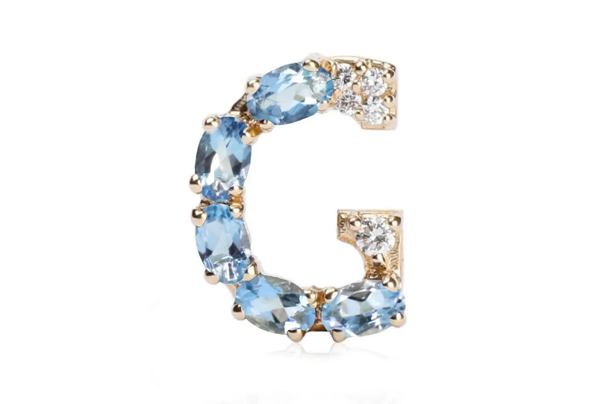 Cufflinks Letter G Initial 18kt Gold