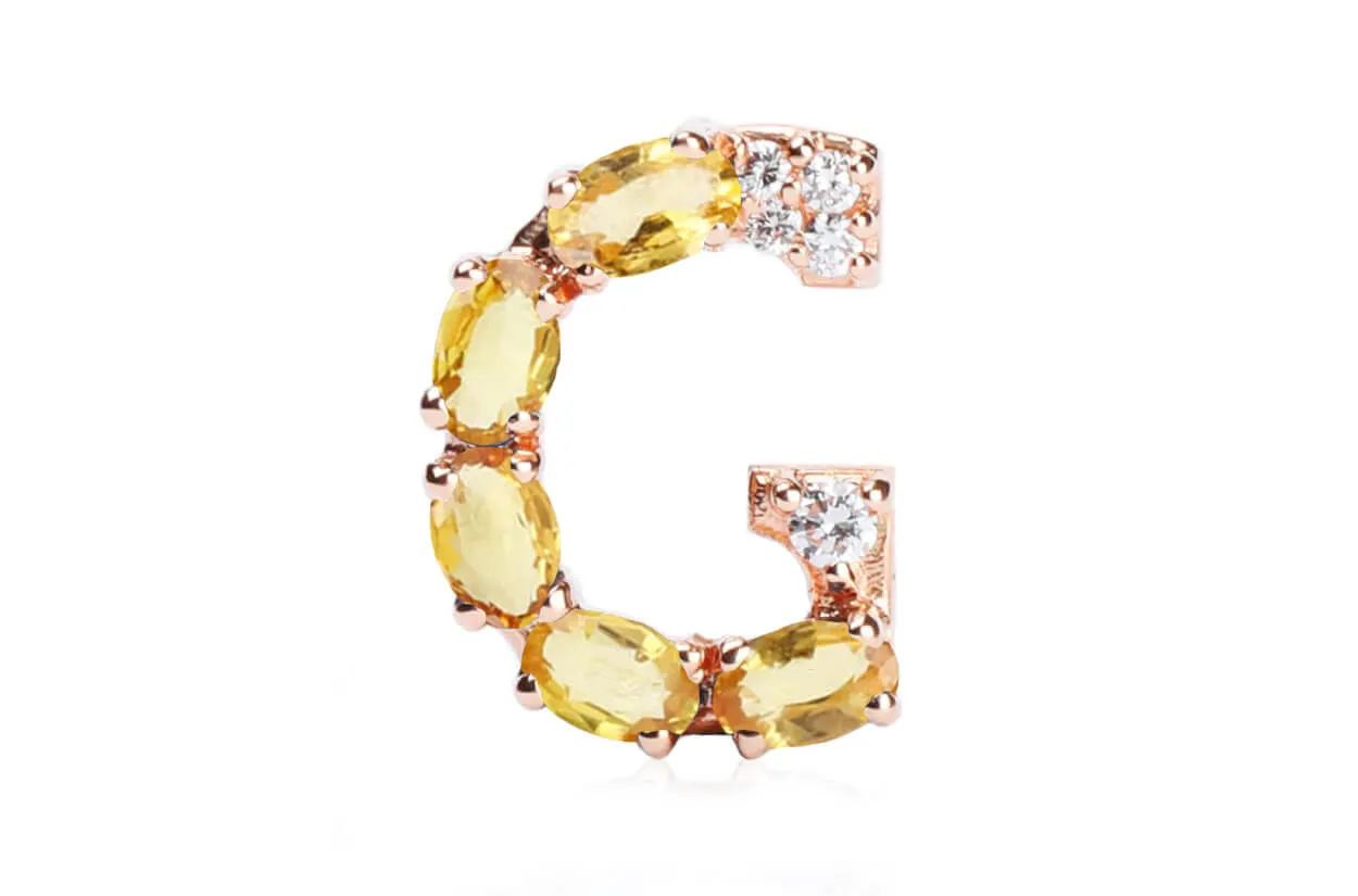 Cufflinks Letter G Initial 18kt Gold