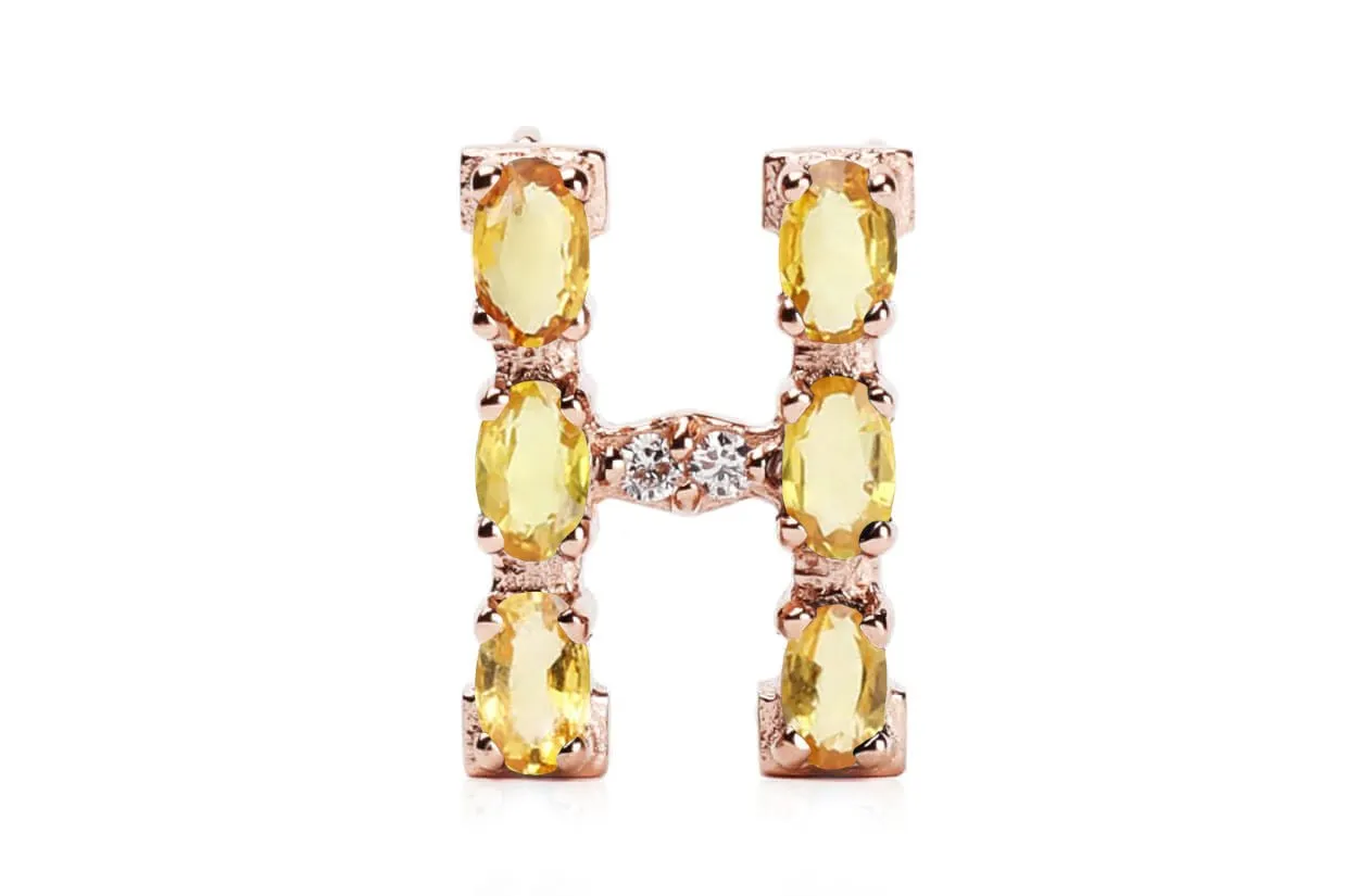 Cufflinks Letter H Initial 18kt Gold