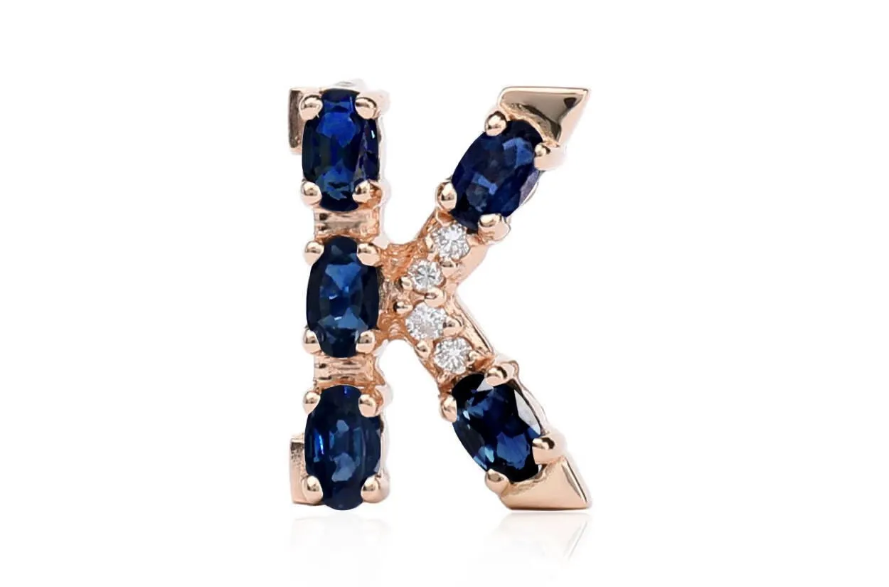 Cufflinks Letter K Initial 18kt Gold