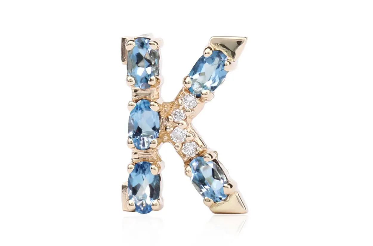 Cufflinks Letter K Initial 18kt Gold