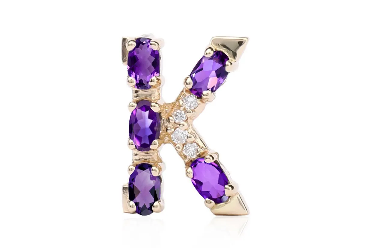 Cufflinks Letter K Initial 18kt Gold