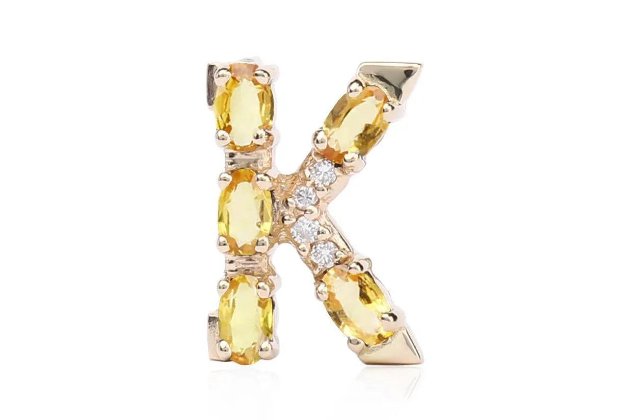 Cufflinks Letter K Initial 18kt Gold