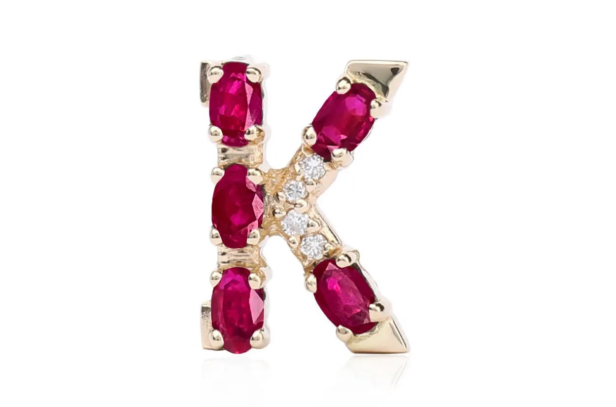 Cufflinks Letter K Initial 18kt Gold