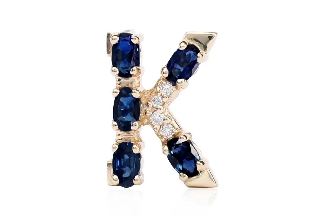 Cufflinks Letter K Initial 18kt Gold