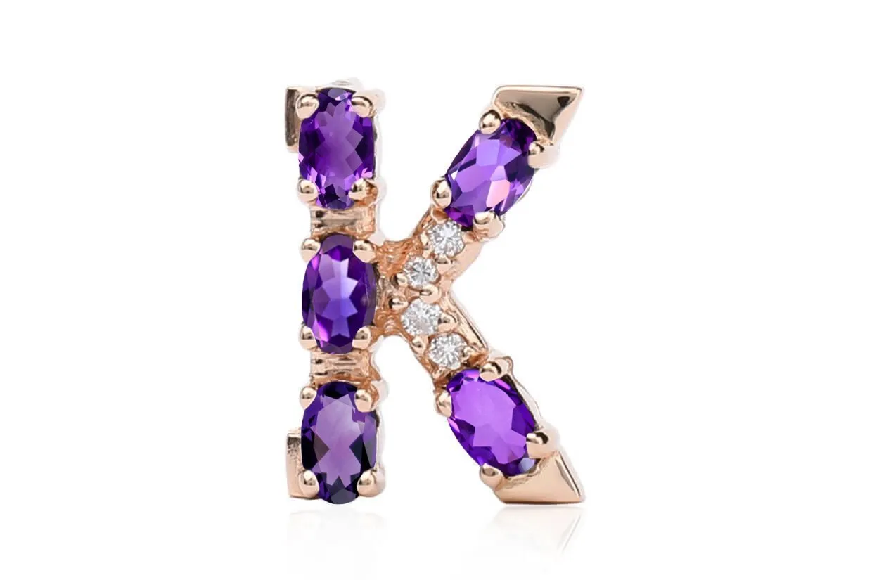 Cufflinks Letter K Initial 18kt Gold