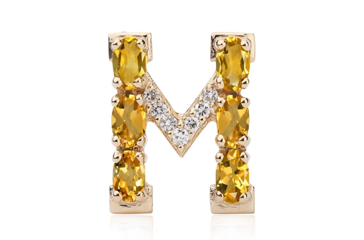 Cufflinks Letter M Initial 18kt Gold