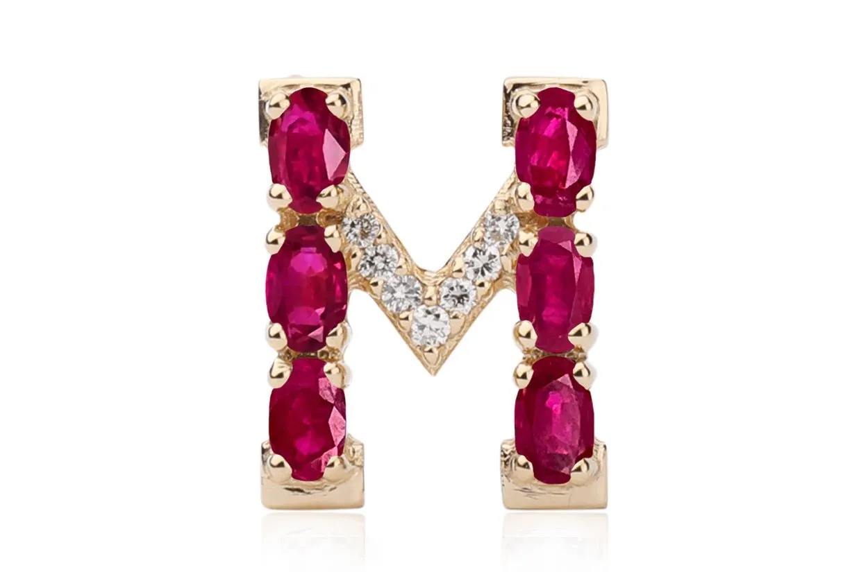 Cufflinks Letter M Initial 18kt Gold