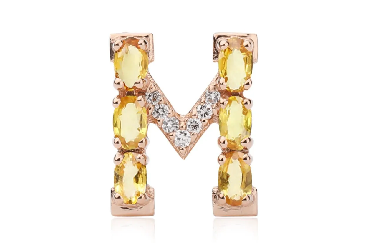 Cufflinks Letter M Initial 18kt Gold