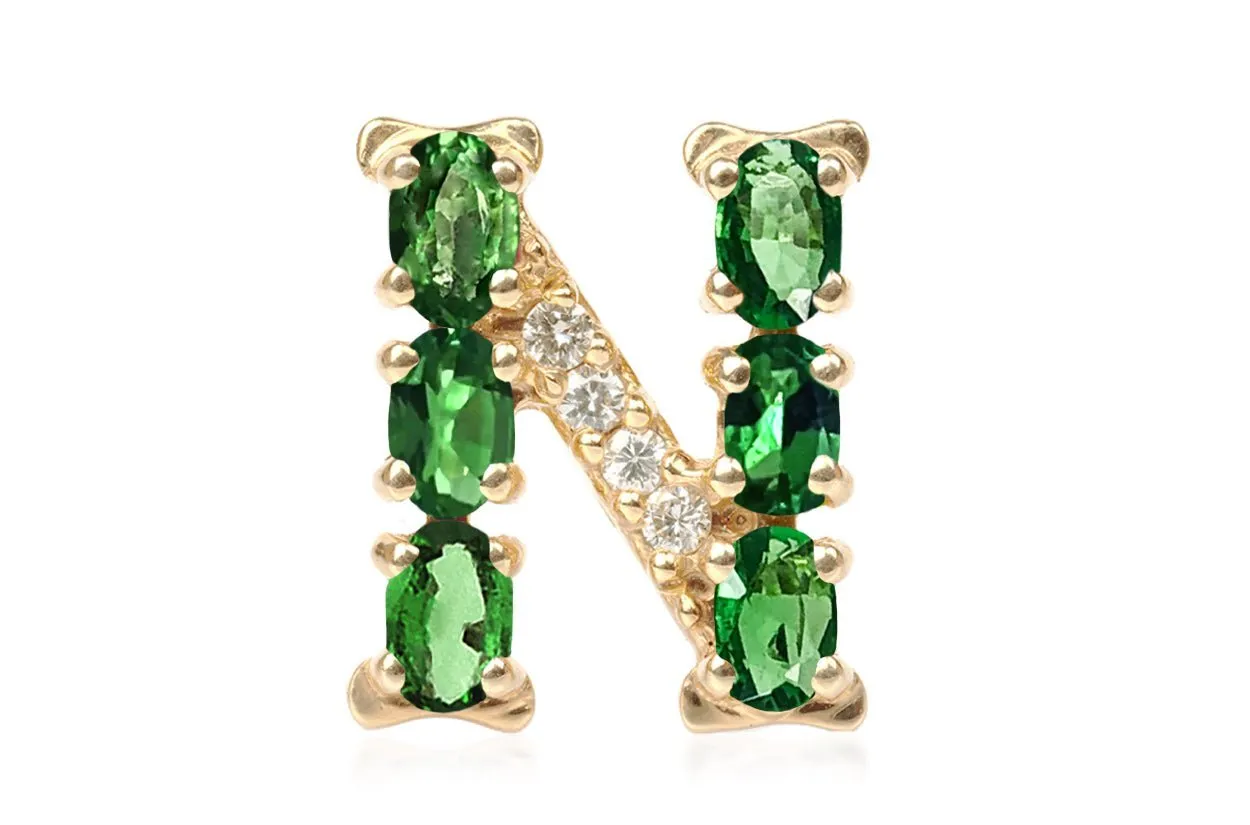 Cufflinks Letter N Initial 18kt Gold