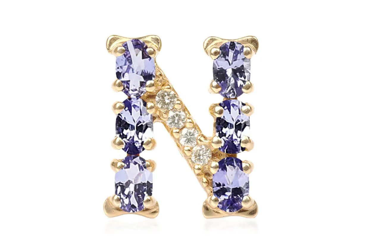 Cufflinks Letter N Initial 18kt Gold