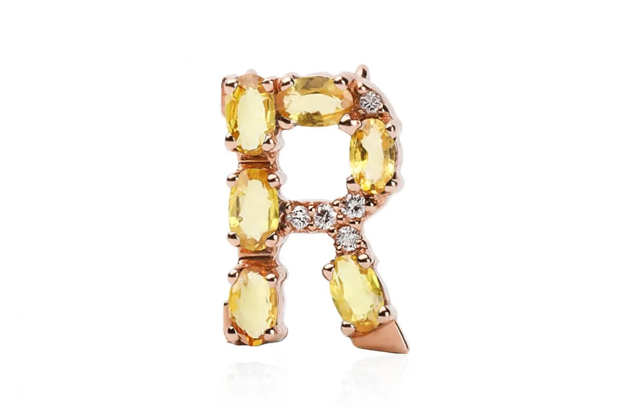 Cufflinks Letter R Initial 18kt Gold