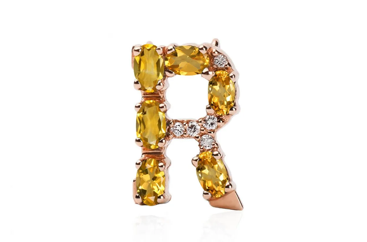 Cufflinks Letter R Initial 18kt Gold