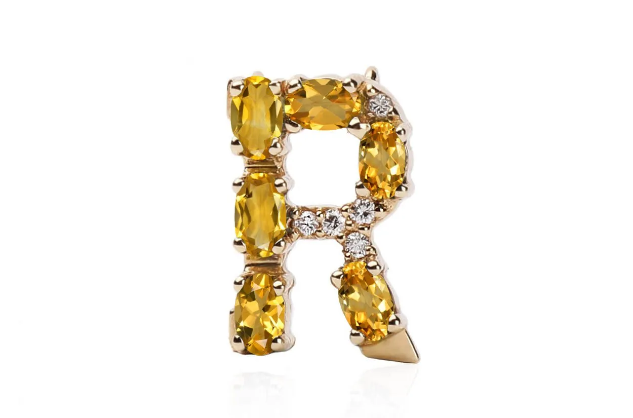 Cufflinks Letter R Initial 18kt Gold