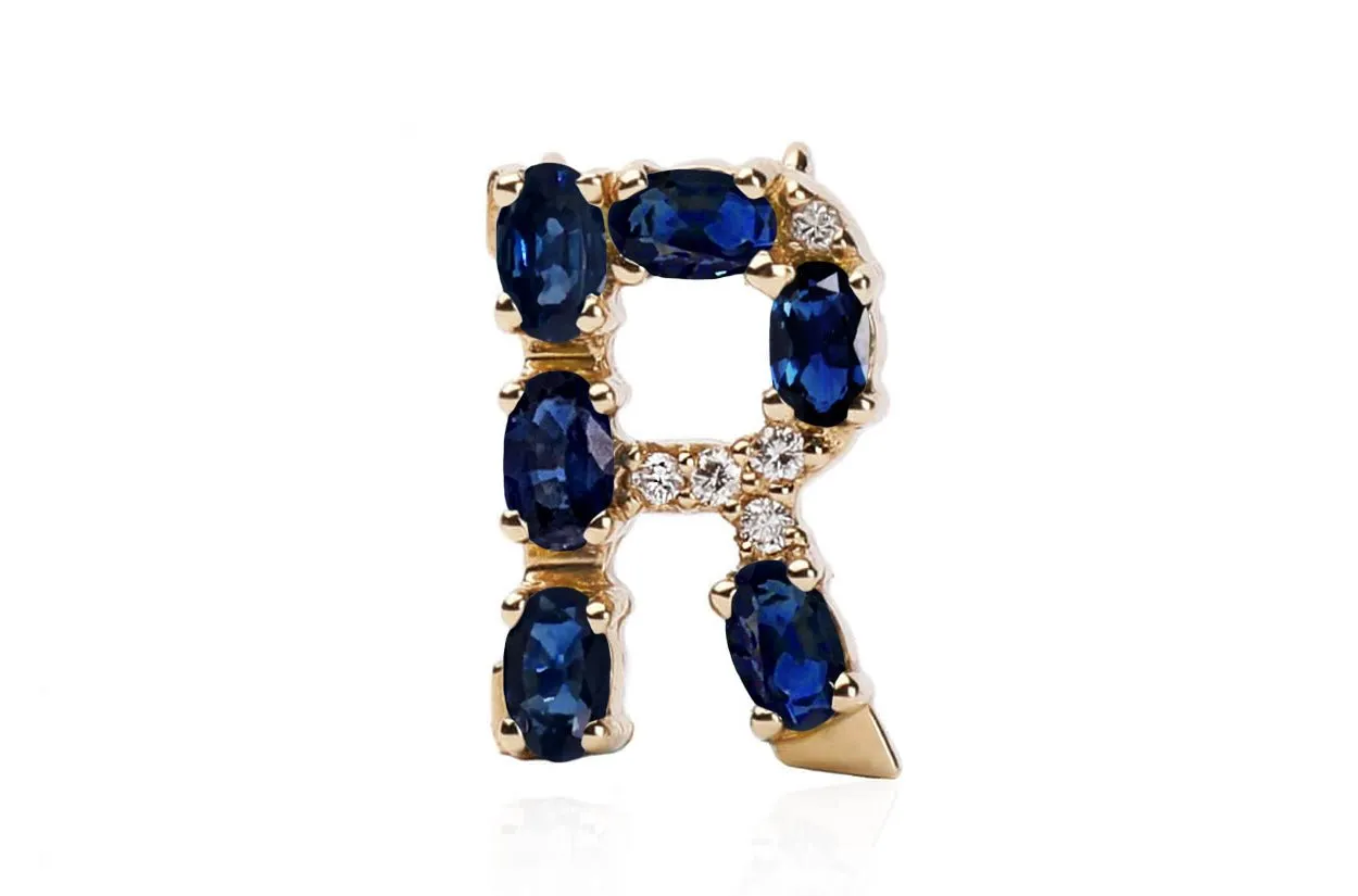 Cufflinks Letter R Initial 18kt Gold