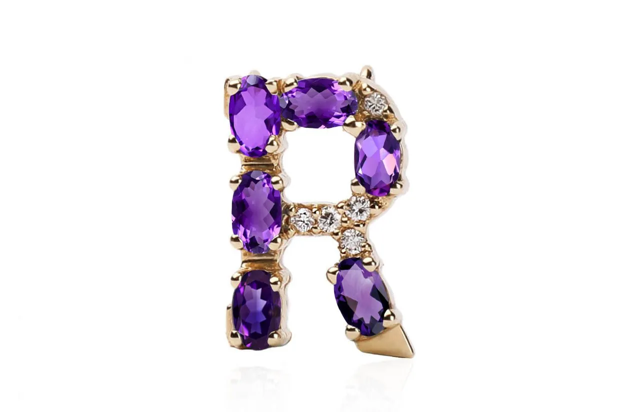 Cufflinks Letter R Initial 18kt Gold