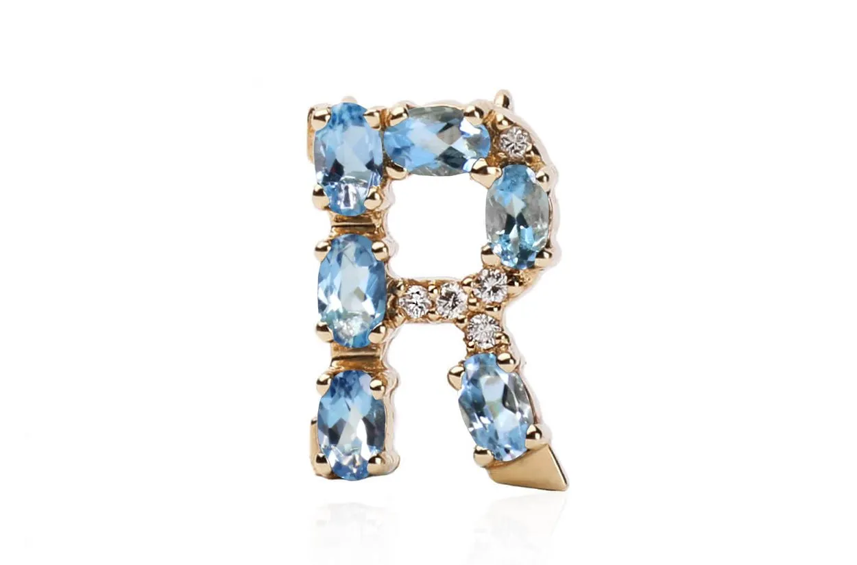 Cufflinks Letter R Initial 18kt Gold