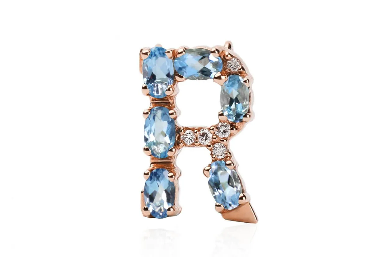 Cufflinks Letter R Initial 18kt Gold