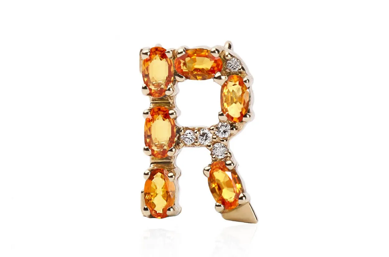 Cufflinks Letter R Initial 18kt Gold