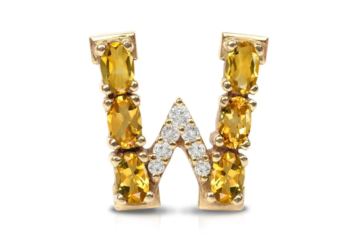 Cufflinks Letter W Initial 18kt Gold