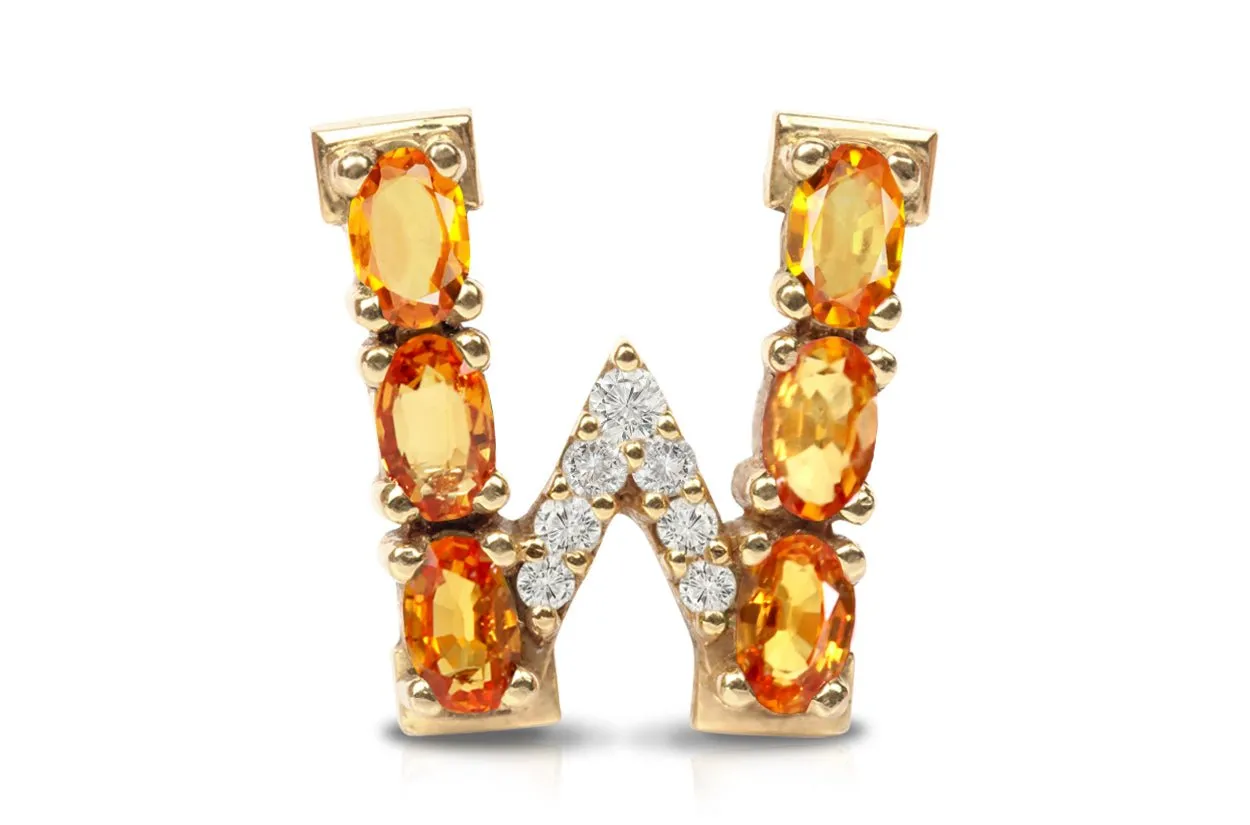 Cufflinks Letter W Initial 18kt Gold