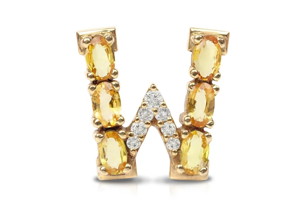 Cufflinks Letter W Initial 18kt Gold