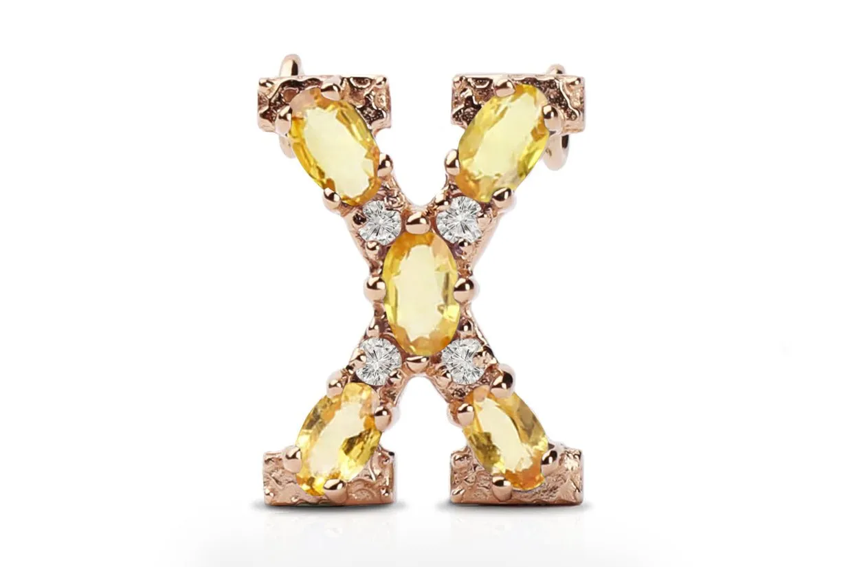 Cufflinks Letter X Initial 18kt Gold