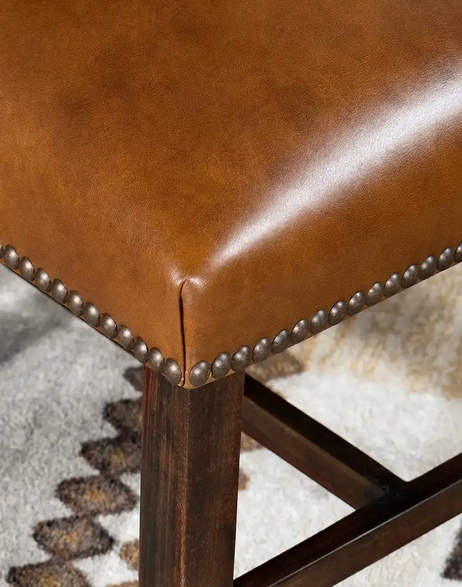 Del Mar Tan Southwestern Leather Dining Chair