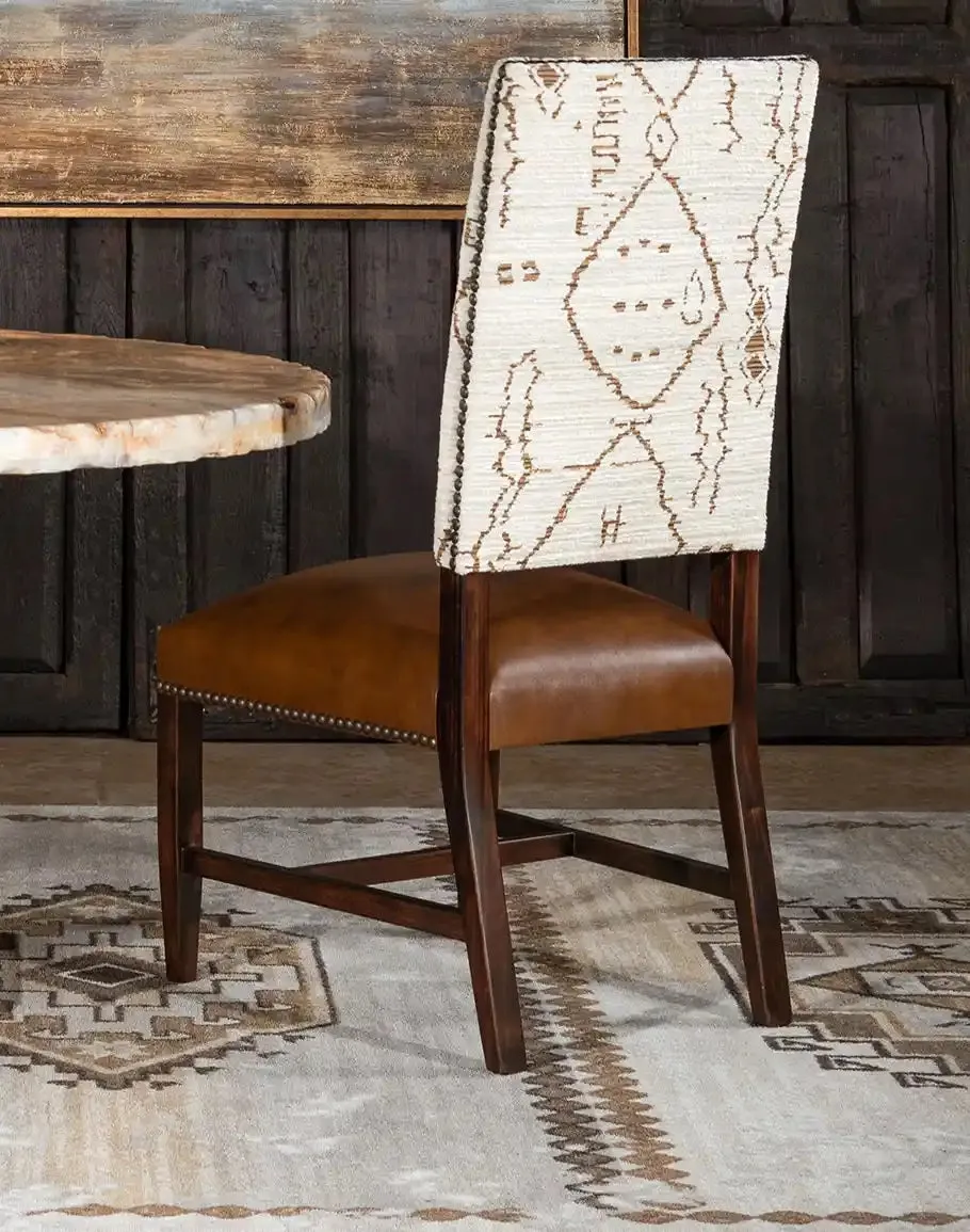 Del Mar Tan Southwestern Leather Dining Chair