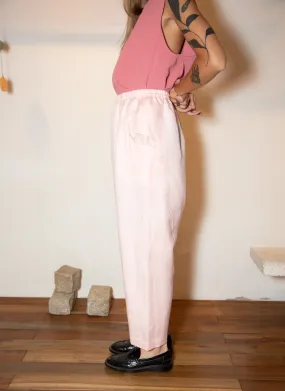 Ease Tapered Linen Pocket Pant (Unisex) in Light Pink