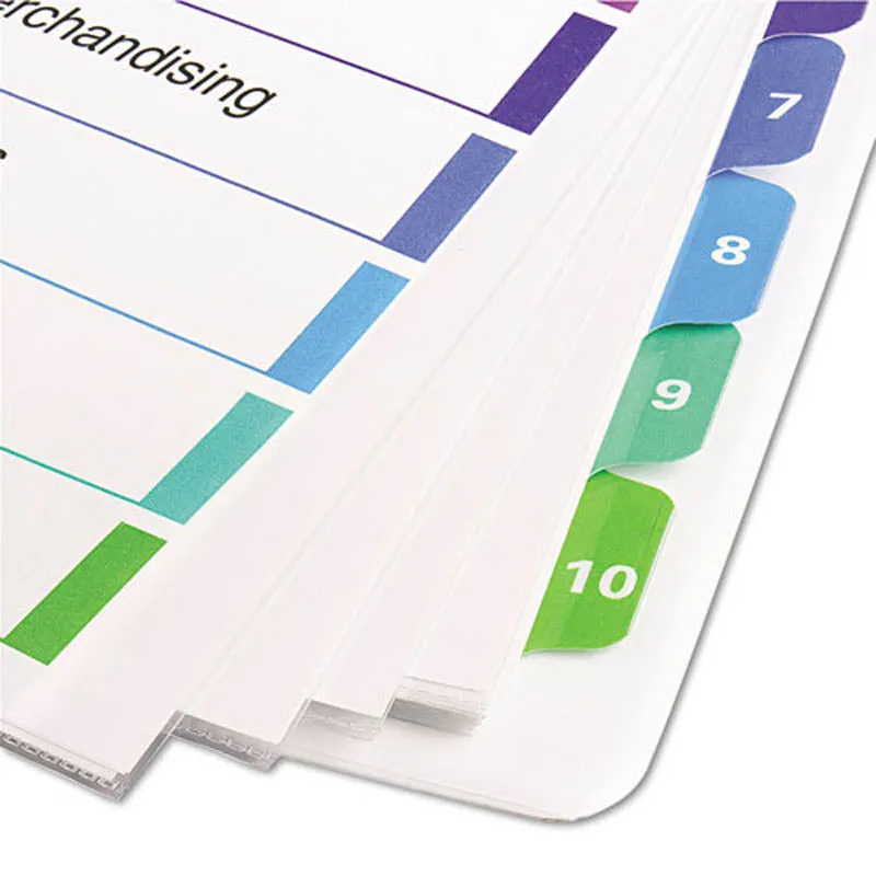 Extra-Wide Ready Index Dividers w/ Multicolor Tabs, 10-Tab, Letter (set of 10)