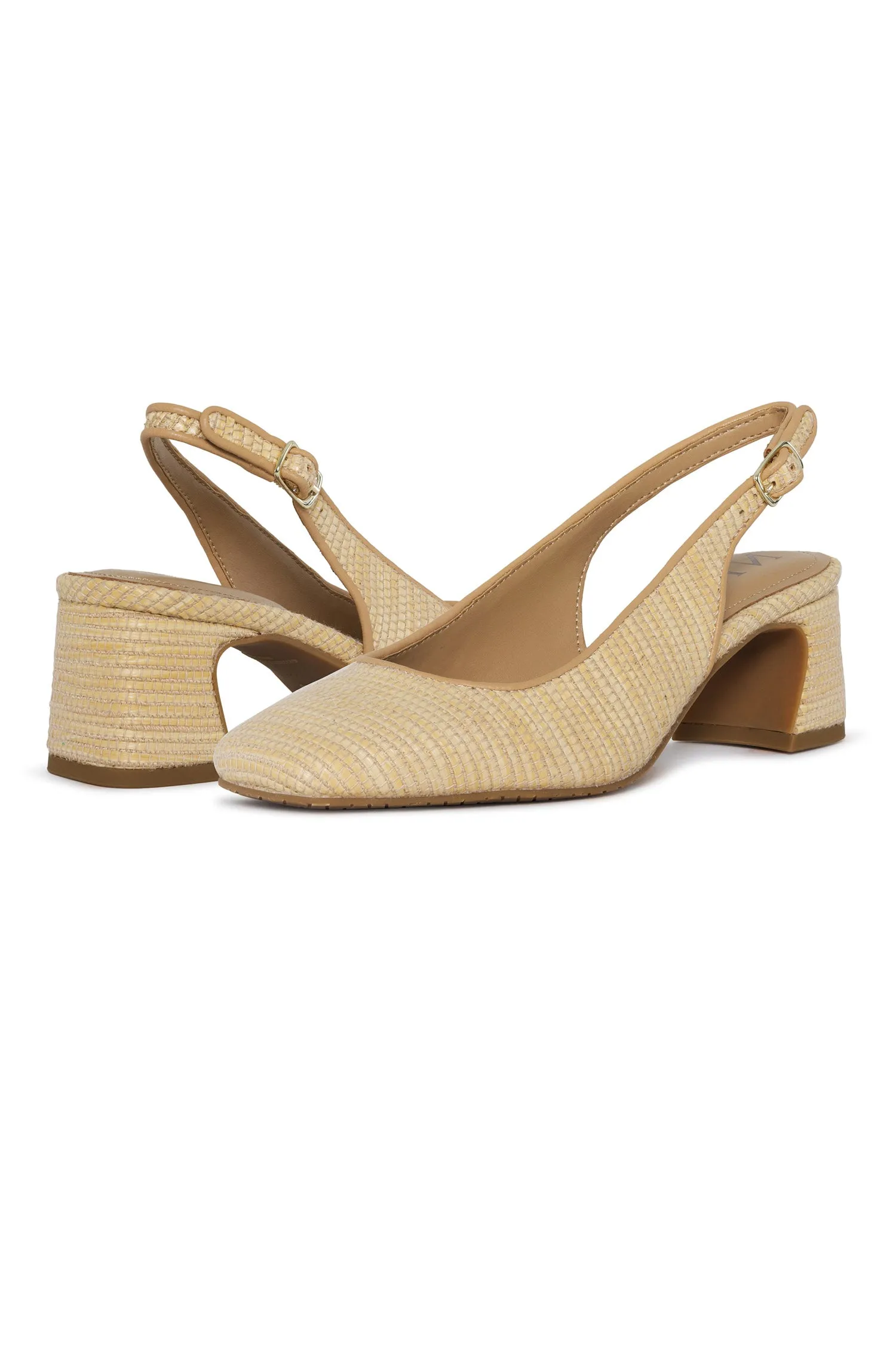 Faelynn Slingback Heels - Natural