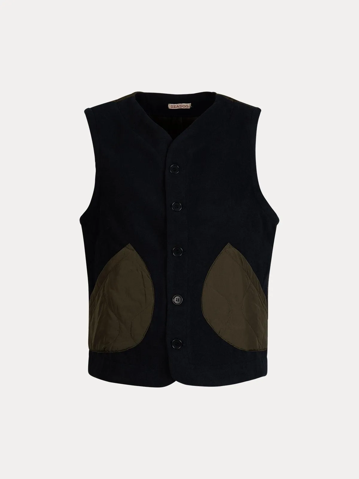 GILET PATCHWORK BLU/VERDE