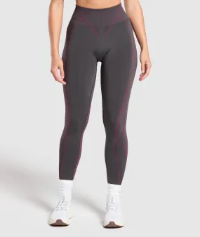 Gymshark Apex Contrast Leggings - Grey/Pink