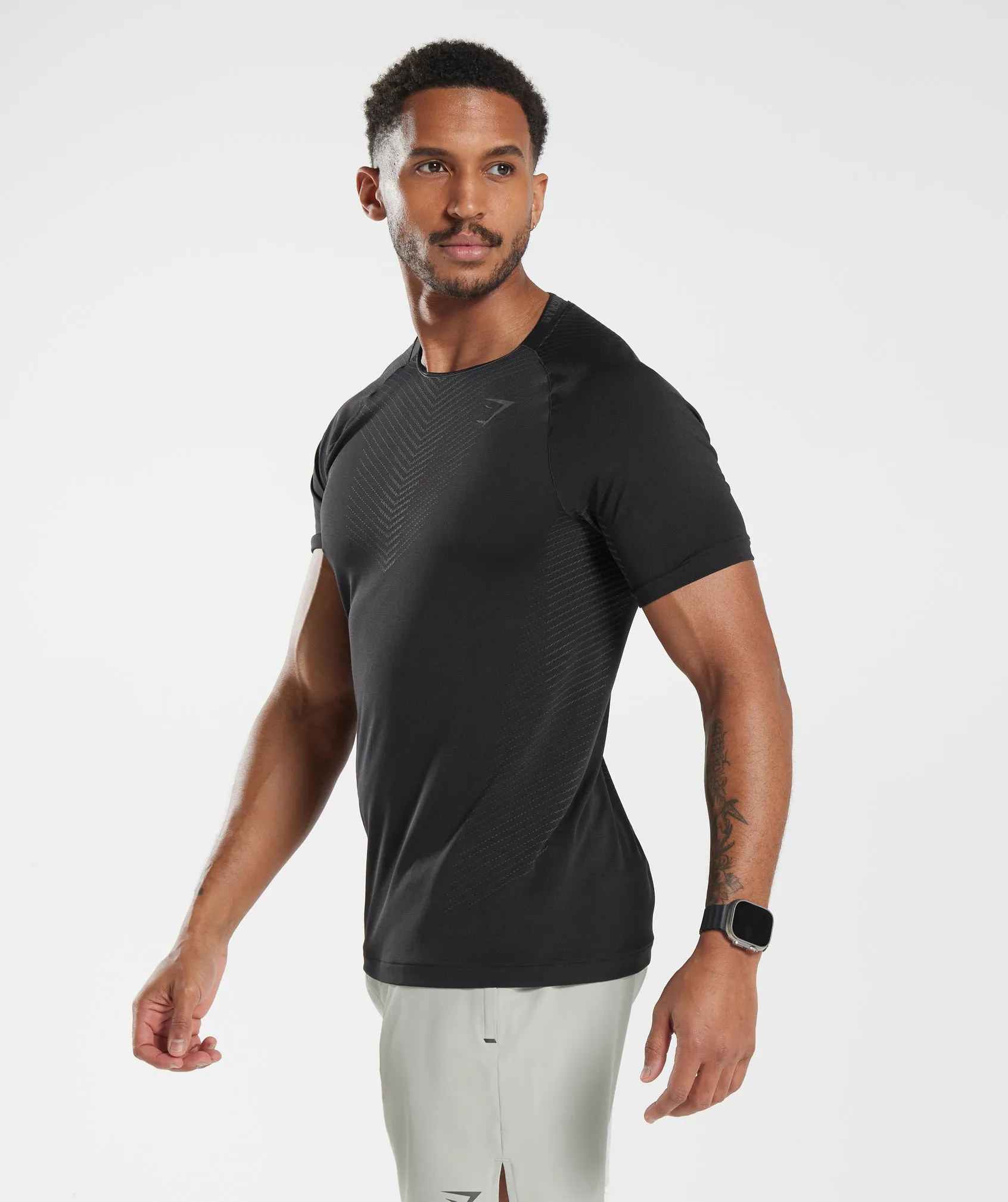 Gymshark Apex Seamless T-Shirt - Black/Silhouette Grey