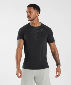 Gymshark Apex Seamless T-Shirt - Black/Silhouette Grey