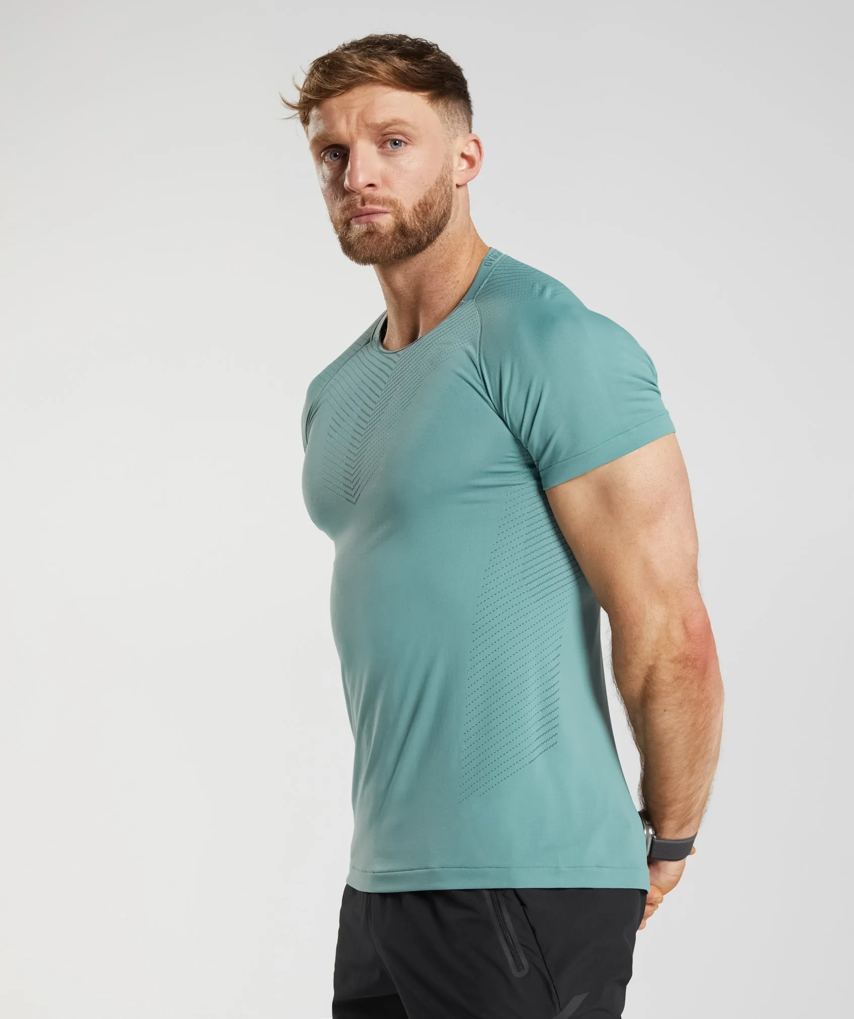 Gymshark Apex Seamless T-Shirt - Ink Teal/Silhouette Grey