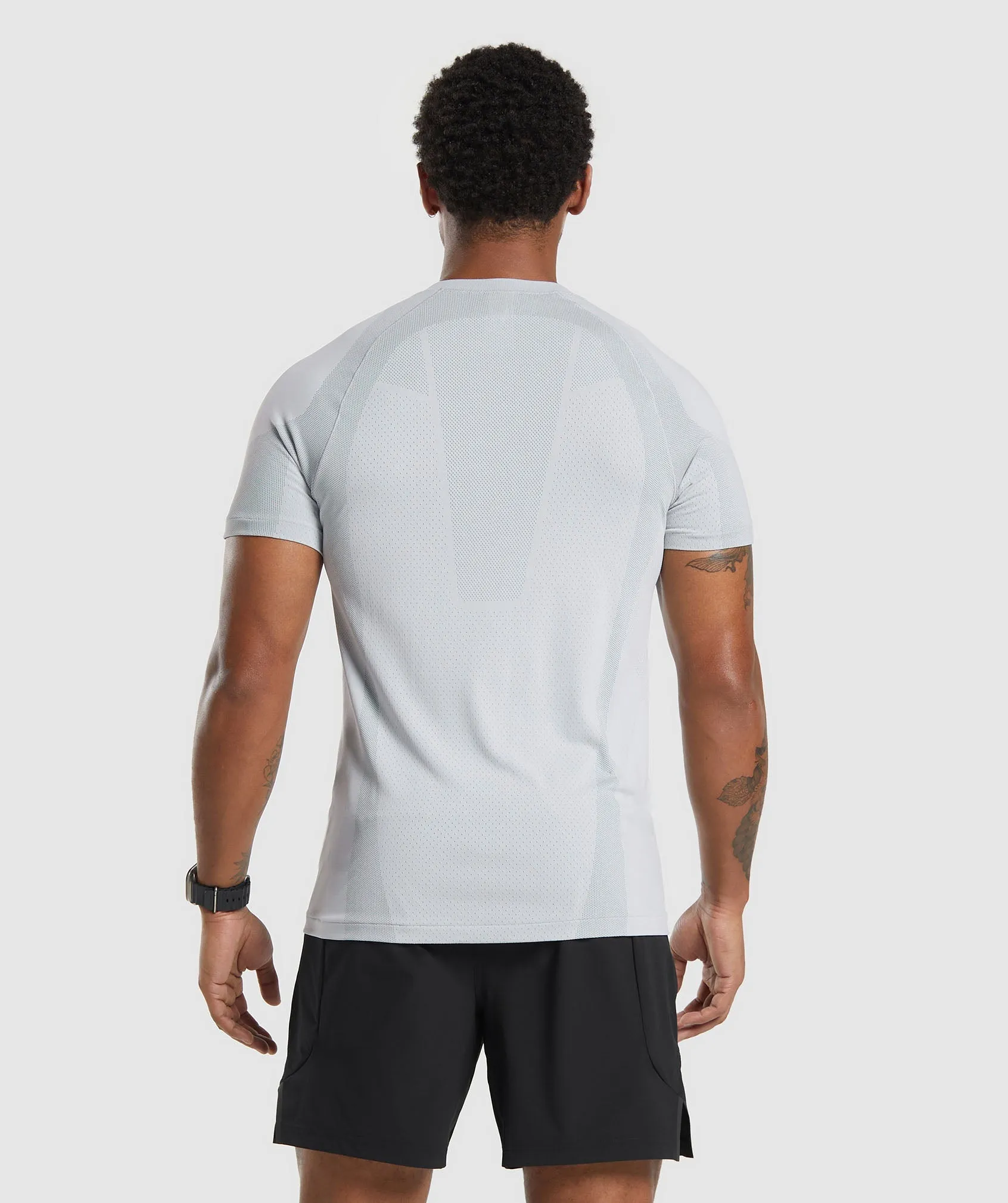 Gymshark Apex Seamless T-Shirt - Light Grey/Medium Grey