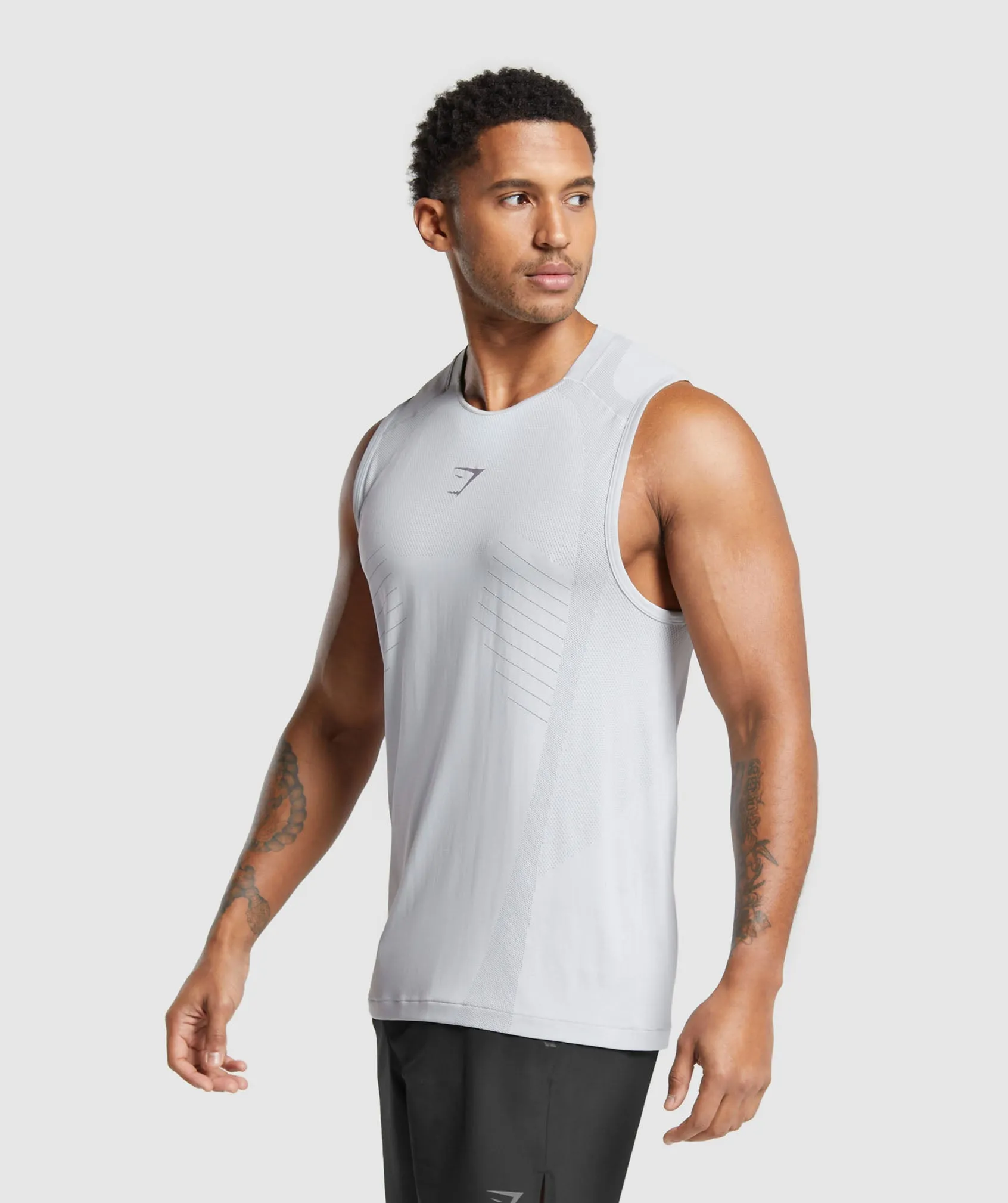 Gymshark Apex Seamless Tank - Light Grey/Medium Grey