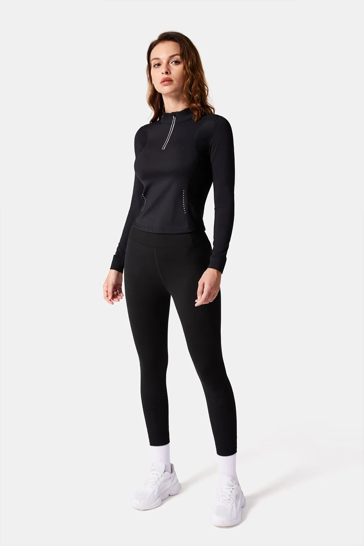 High-Neck Reflective Running Long Sleeve Shirt