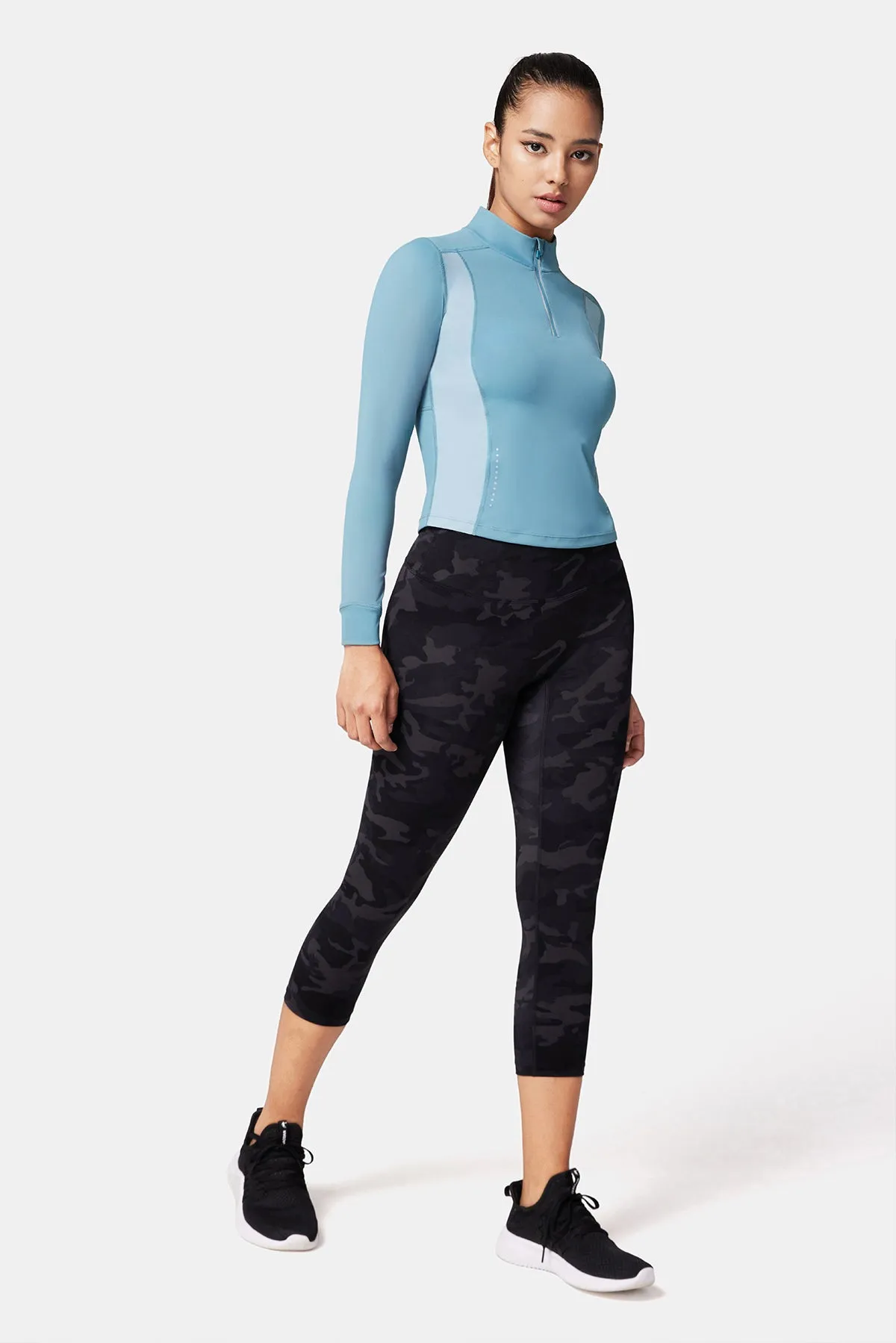 High-Neck Reflective Running Long Sleeve Shirt