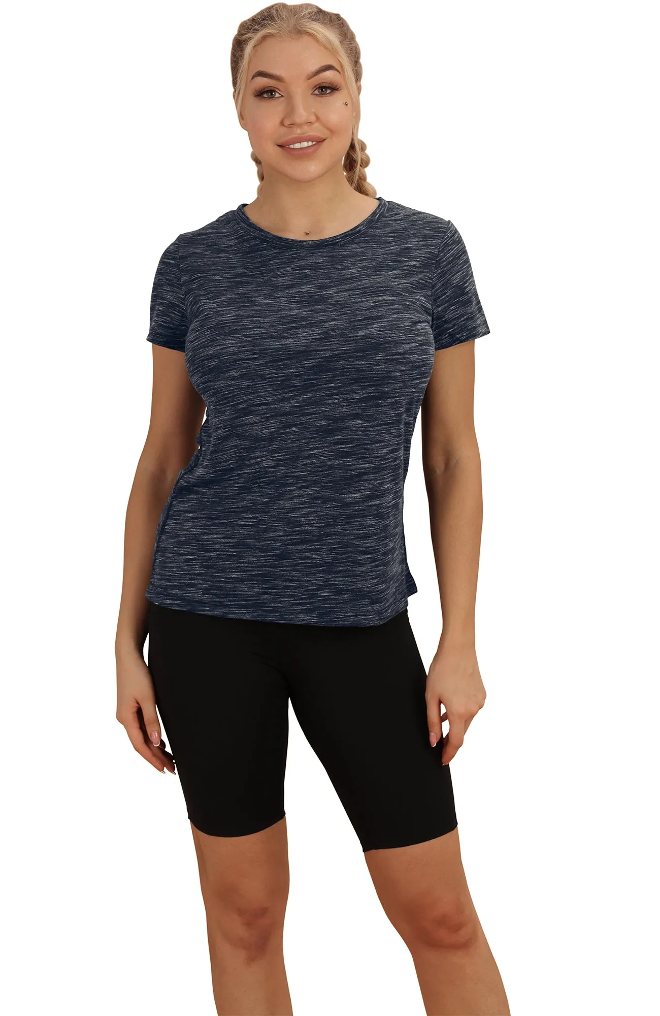 icyzone Workout Shirts for Women - Yoga Tops Gym Clothes Running Exercise Athletic T-Shirts for Women