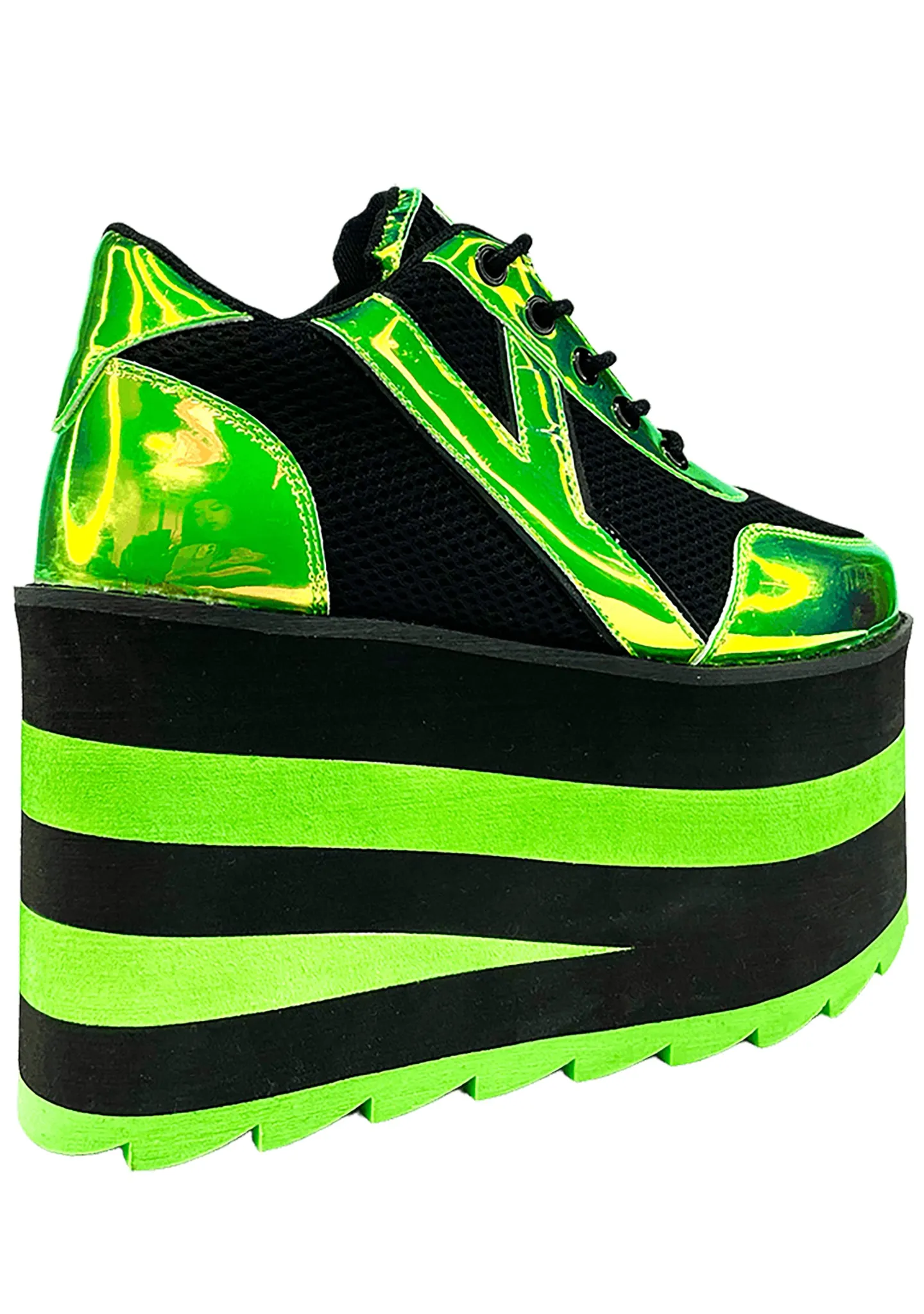 Karazii Platform Sneakers in Black Green